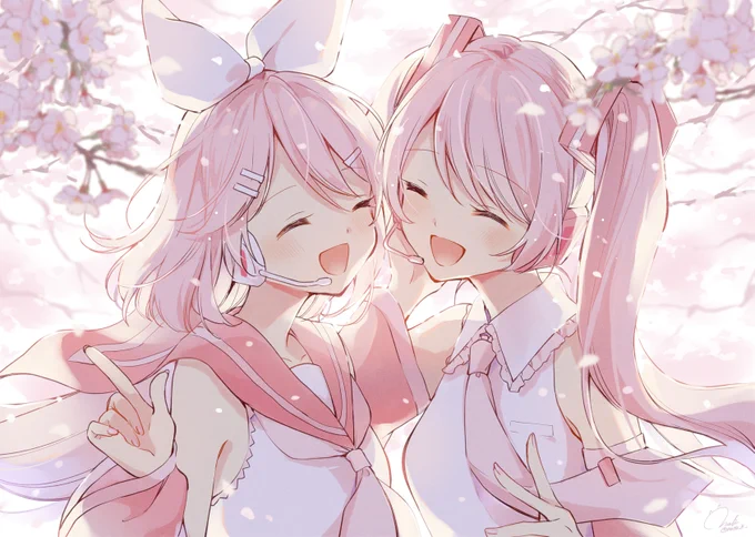 季節外れだけど桜ミクリン #逆光は素晴らしいのでこれを見た人も逆光を貼る