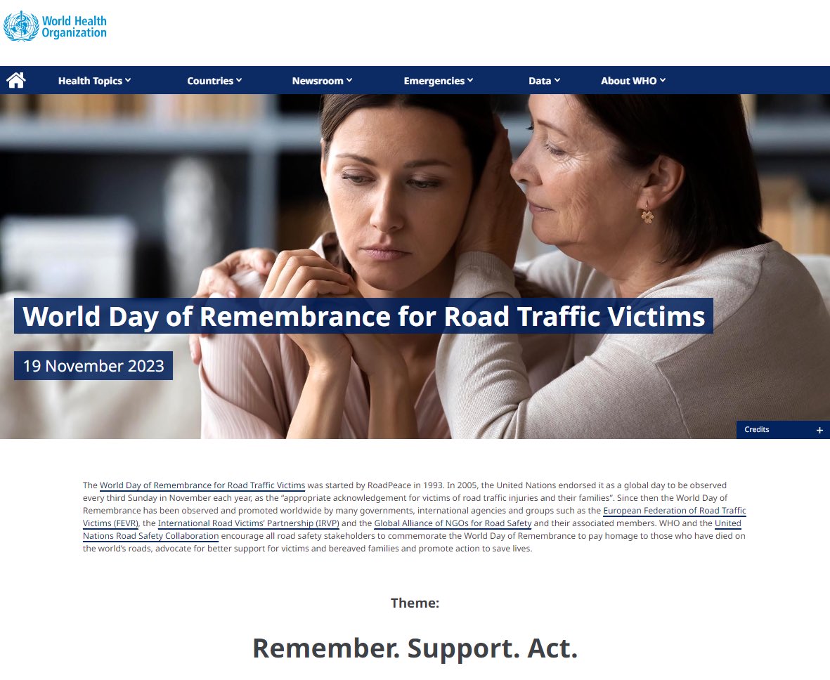 On this World Day of Remembrance for Road Traffic Victims, I wish all friends &amp; colleagues who are marking the Day success in their activities &amp; events.  
bit.ly/47g5HQM #WDR2023 #WDoR2023 #RememberSupportAct