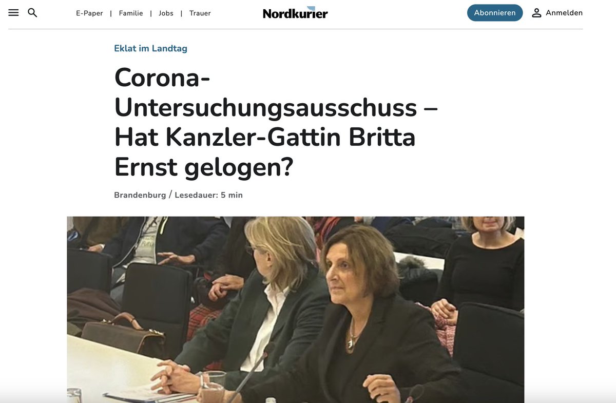 Im #Corona - #Untersuchungsausschuss widersprach sich Ex-Ministerin Britta Ernst (Frau von @Bundeskanzler Olaf Scholz) erneut. @SaskiaLudwigCDU platzte der Kragen: 'Herr Vorsitzender, aber es ist schon klar, dass der Zeuge verpflichtet ist, die Wahrheit zu sagen. Themen waren…