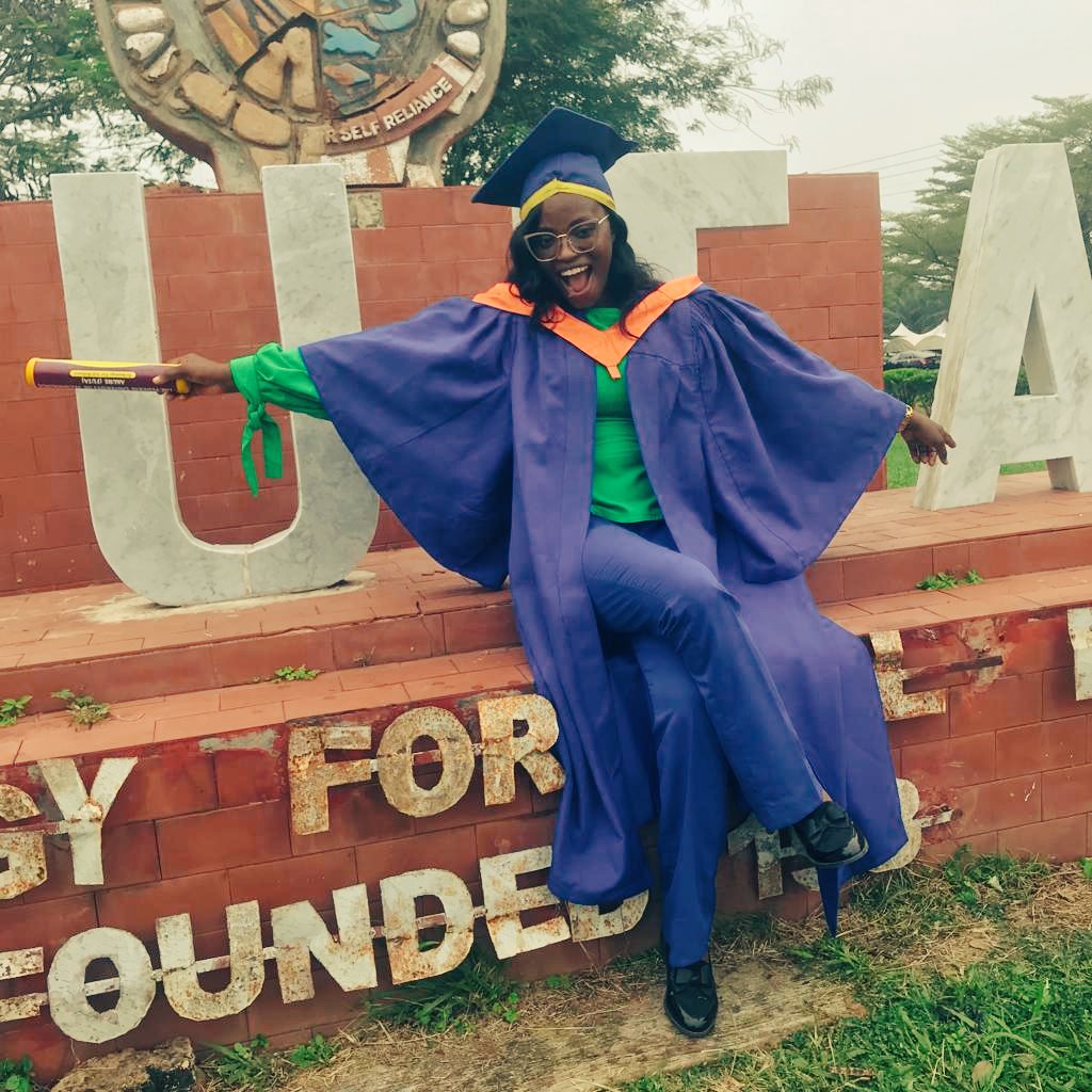 Mary_Awe1's tweet photo. I wore my Convocation Gown with Happiness, Pride, Joy and Peace of God.
The journey was not an easy one but it all ended in praise with a clean sheet. โค๏ธ๐
B. Tech Cybersecurity
#FUTA33RDCONVOCATION
#GrandezaClass21 https://t.co/fxyoskMdAJ