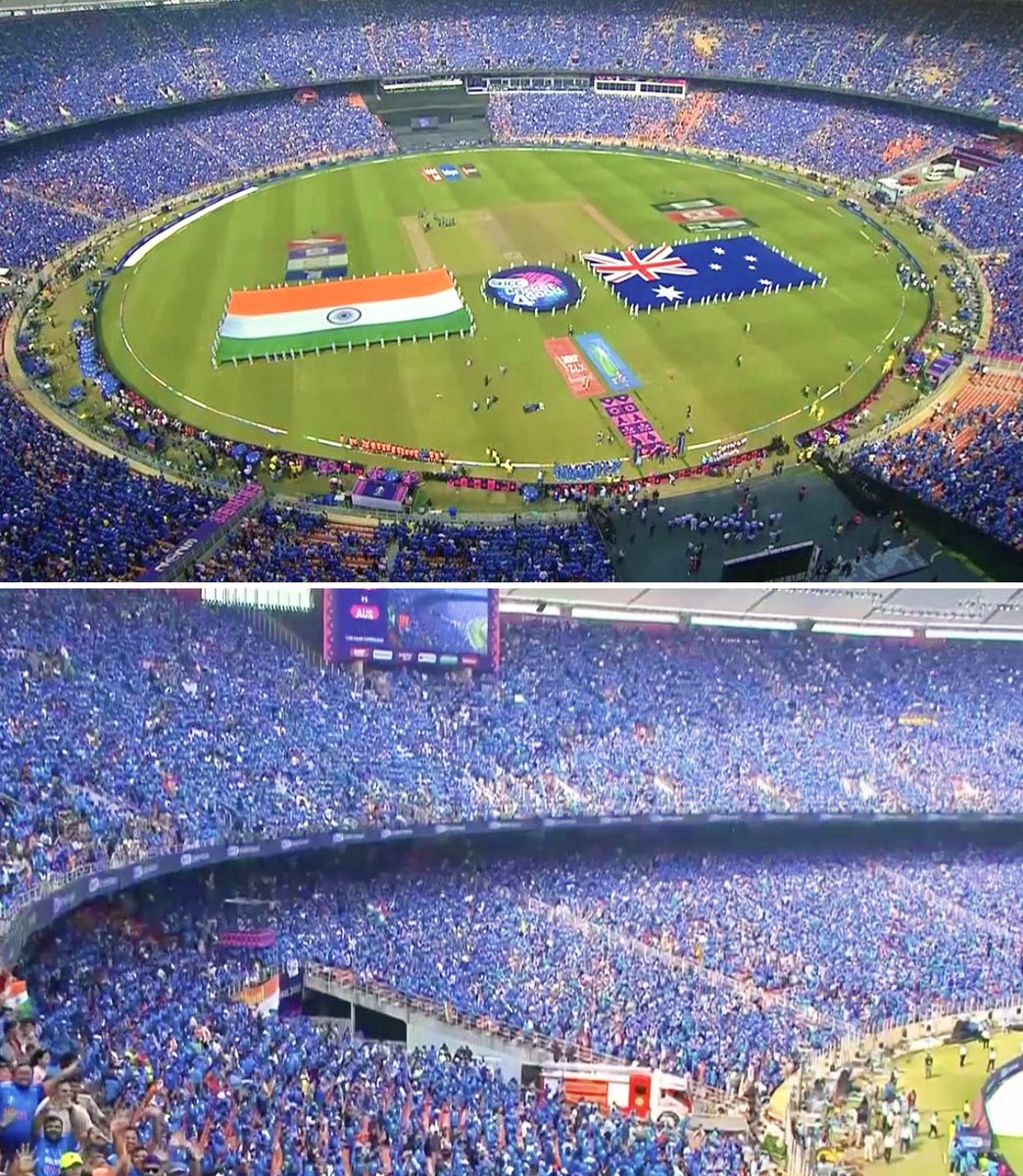 RajayNarain's tweet photo. What an atmosphere  🏏 
125K people 

#India #INDvAUS #Cricket #CWC23 

@AtulPathak31 @ANI @chandruiyer @luxmy_g @iamritu @sudhvir @DrToniyaSingh @AmiBhattMD @parthaskar @HCI_London @CGI_Bghm @BCCI https://t.co/v62RfGz1ZN