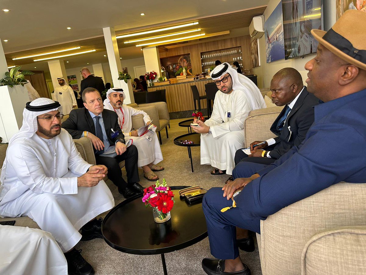 fkeyamo's tweet photo. On the sidelines of the Dubai Airshow in Dubai last week, I met with the top echelon of Emirates Airlines and we continued very warm and fruitful discussions towards the resumption of flights from Dubai to Nigeria, an effort which was championed by President Bola Ahmed Tinubu @officialABAT. We are presently working on the small details and the airline will soon announce the exact date of their resumption of the flights.