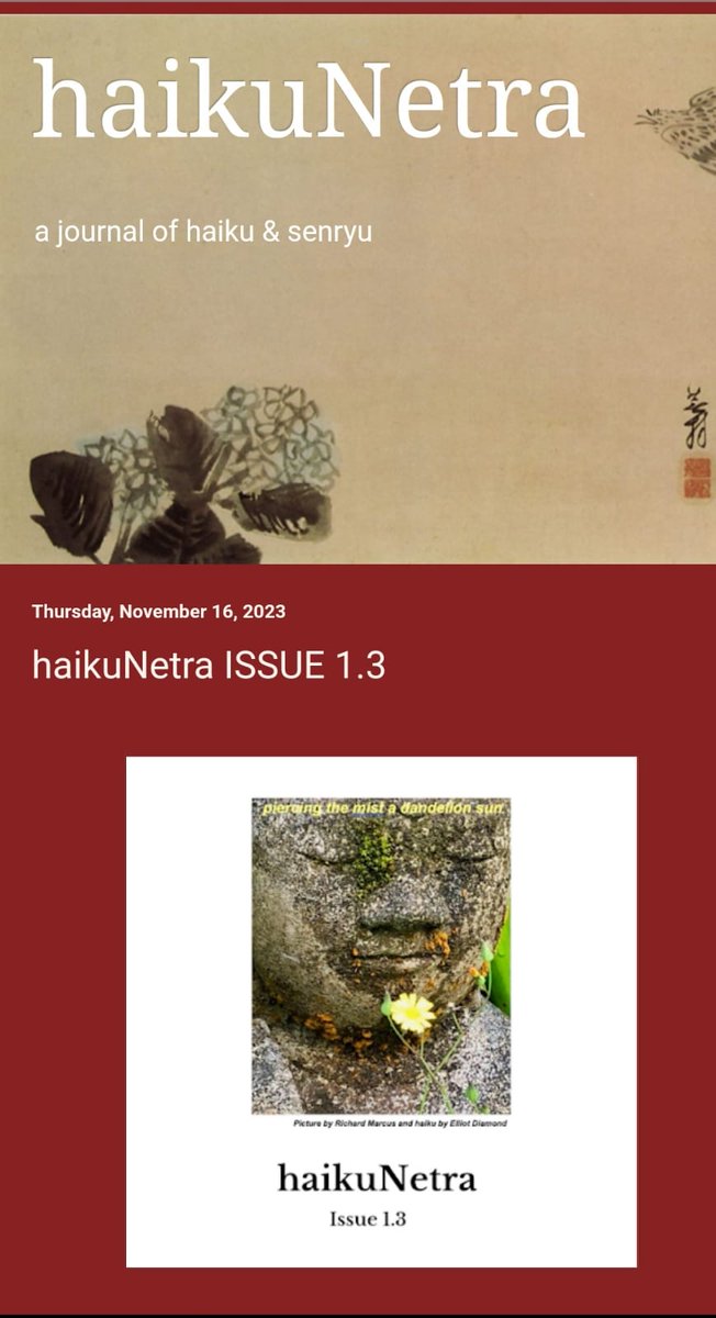 BIPASHADE1's tweet image. Glad to have my three haiku featured in the recent issue of haikuNetra. Millions of thanks to Daipayan Nair, editor of this journal.