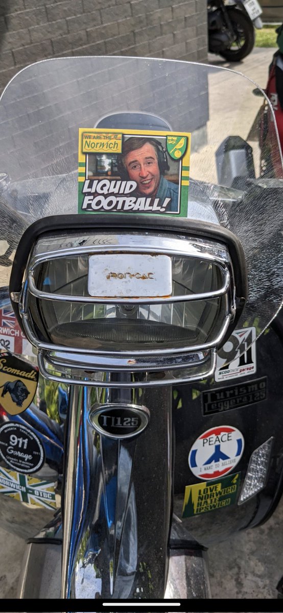 BangkokCanary's tweet image. Added some stickers to my #Scomadi . Bit of #NCFC overkill but I'll even it out in time 😂💛💚