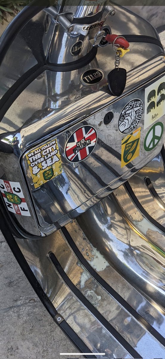 BangkokCanary's tweet image. Added some stickers to my #Scomadi . Bit of #NCFC overkill but I'll even it out in time 😂💛💚