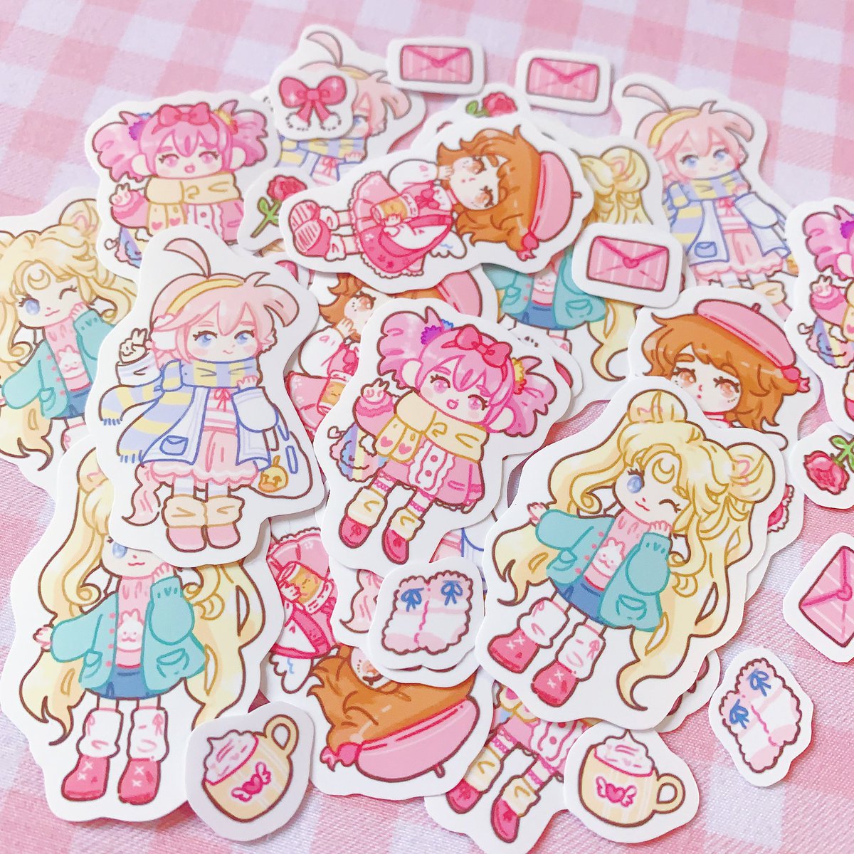 citrinenote's tweet photo. Magical girl stickers! 🎀✨ https://t.co/rYQV4v4wG4