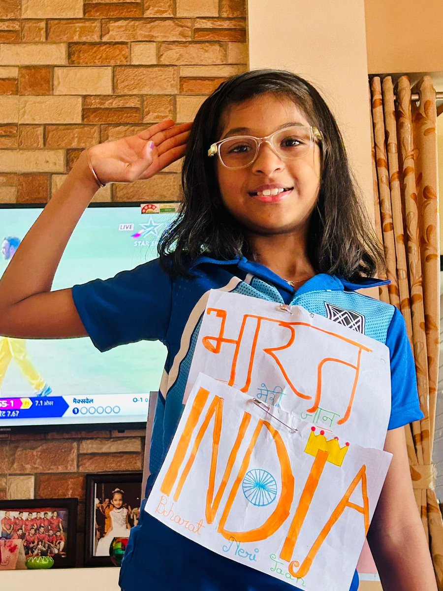 Gauravrc11's tweet photo. #INDvAUS #INDvsAUSfinal #WorldCup2023Final #ICCWorldCupFinal #BCCI  cheering India . https://t.co/0KEqtK3Bel