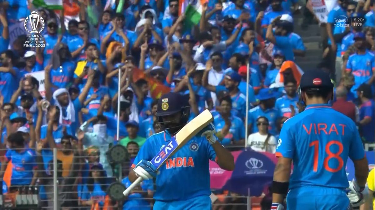 TheRecentTime's tweet photo. Sharma gone after the great strike

#INDvsAUSfinal #CWC2023Final https://t.co/ptXOMZpOwF