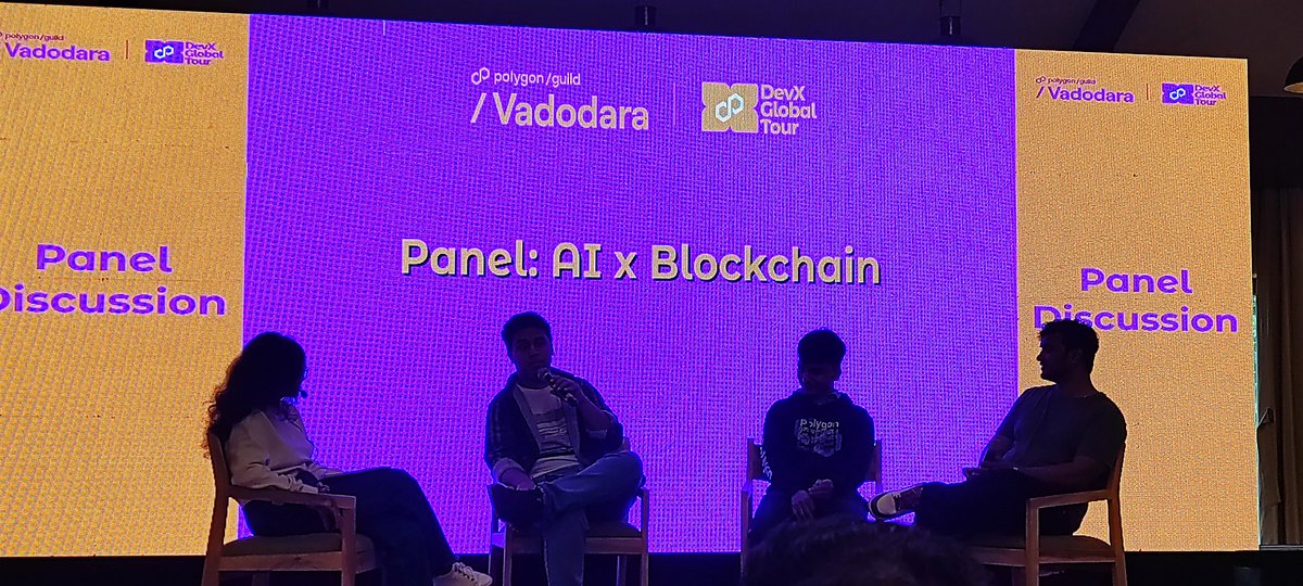 saurabhnage624's tweet image. Diving into the depths of innovation 🚀 The Panel Discussion on Ai x Blockchain at #PolygonVadodara was a mind-bending led by brilliant minds💡Insights collided, ideas sparked, the fusion of AI &amp;amp; Blockchain lit up 🌟
Kudos to the intellectual voyage🔗 #AiBlockchainSynergy
#Design
