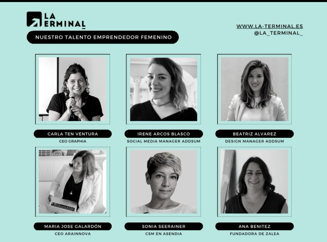 La_Terminal_'s tweet photo. Feliz #DíaDeLaMujerEmprendedora es un lujo contar con mujeres apasionadas, valientes, fuertes, inspiradoras y referentes y que seáis #TalentoLaTerminal. 

Gracias a ellas y muchas más, La Terminal es un espacio de crecimiento, inspiración y talento. https://t.co/DaAMcrKDyd