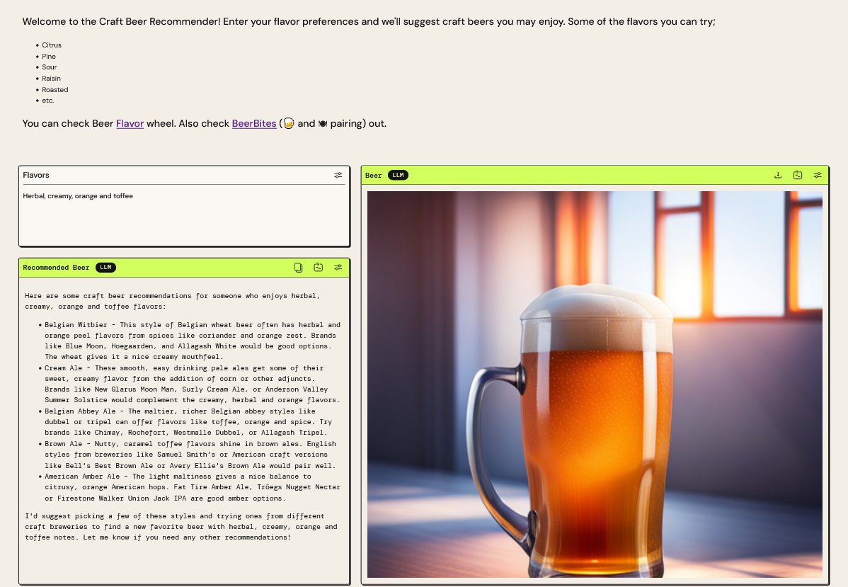 beerasmus_'s tweet photo. @awscloud #PartyRock kullanarak #GenAI destekli Craft Beer #Recommender uygulaması oluşturdum. Biraya ait aroma/tatları belirterek önerilen biraları görebilirsiniz🍺 

https://t.co/KBlKB7UvMK https://t.co/m951BhTxWZ