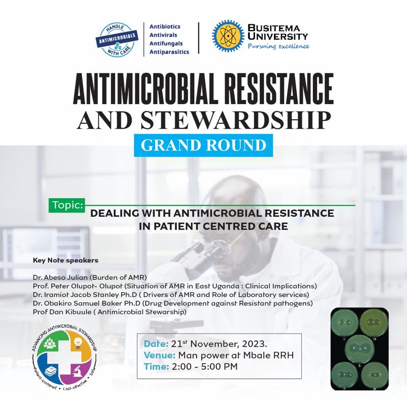 BufhsAMRClub78B's tweet photo. You are requested to attend this wonderful session,We have professor Dan Kibuule, Dr. Obakiro Samuel Baker, Dr. Iramiot, Dr. Beso  we shall also have visitors from Netherlands to present. https://t.co/Q5XK5XIYGs