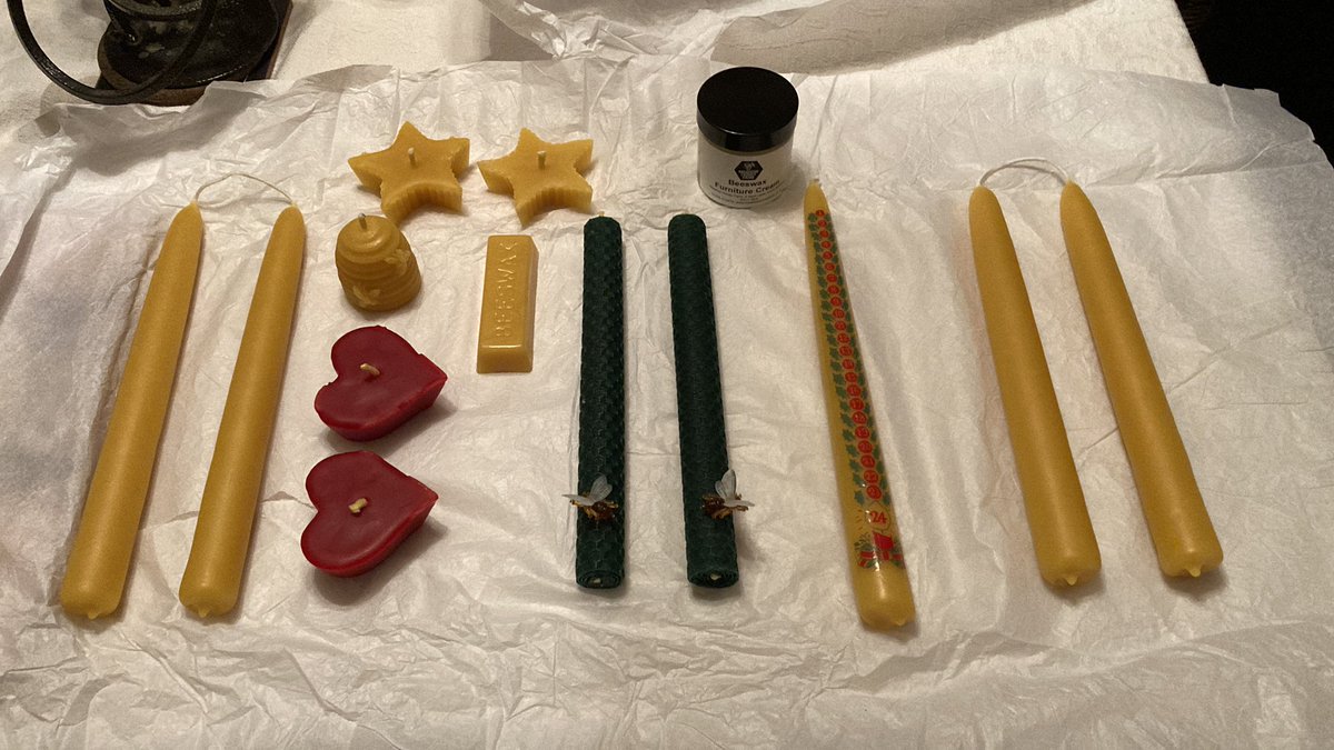 Had a fun day making candles with bees wax