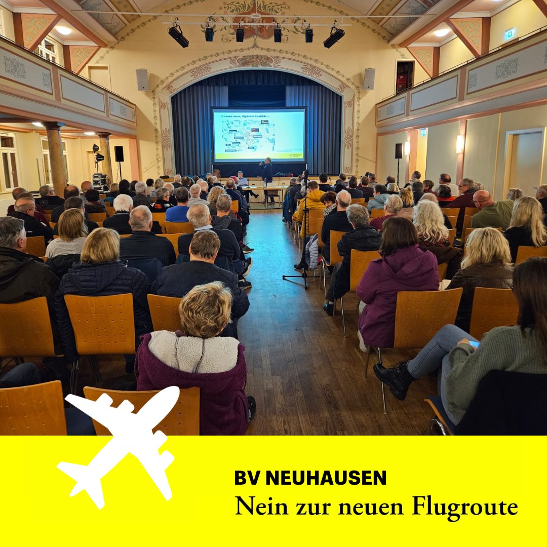 VGegenFluglaerm's tweet photo. Am 16.11.2023 haben sich 150 BürgerInnen aus Neuhausen zusammengefunden für unsere BV! Gemeinsam haben wir über TEDGO_NEU gesprochen - Für Neuhausen eine Qual zu der ohnehin schon hohen Lärmbelastung. Aber zum Glück nicht ihr Problem @WinneHermann - Nicht wahr? https://t.co/CwmKwFOtSQ
