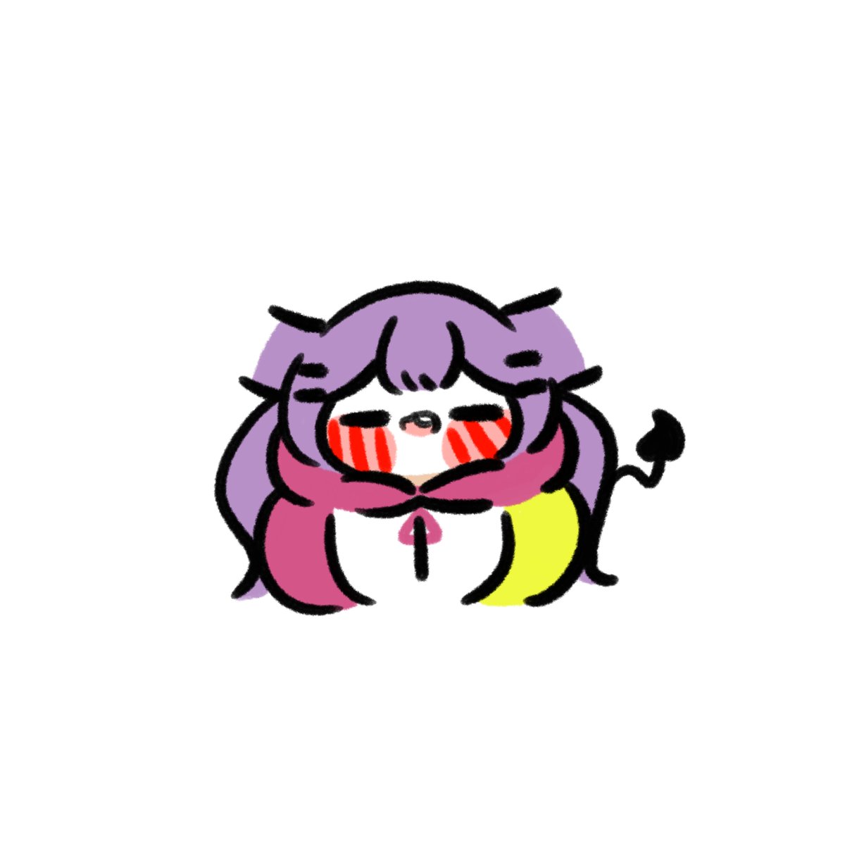 tokoyami towa 1girl purple hair solo tail hood hoodie demon tail  illustration images