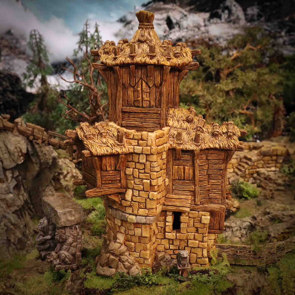 The Barracks stood tall over Old-Town, a constant reminder of the Chieftain's authority. Little was hidden in the streets from those standing watch atop its tower. The Barracks and more buildings from Hagglethorn Hollow are available now at ttgames.co.nz