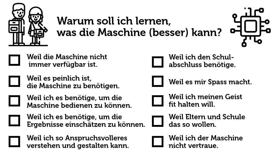 Generative Künstliche Intelligenz wie ChatGPT bringt viele Bildungsinstitutionen in Aufruhr. 

Informatikpädagoge @beatdoebeli hat vor einer Weile eine hilfreiche Übersicht veröffentlicht, die man mit Lehrpersonen und jungen Menschen diskutieren kann. 

blog.doebe.li/Blog/WarumSoll…