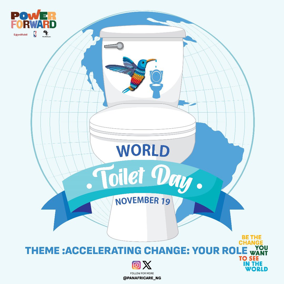 PanAfricare_Ng's tweet photo. Breaking barriers, accelerating change – because sanitation matters! 🌐🚽 

#WorldToiletDay 
#AcceleratingChange 

@XOMFoundation 
@ExxonMobil_NG 
@NBA_Africa 
@NBANigeria https://t.co/Ch8TskylPM