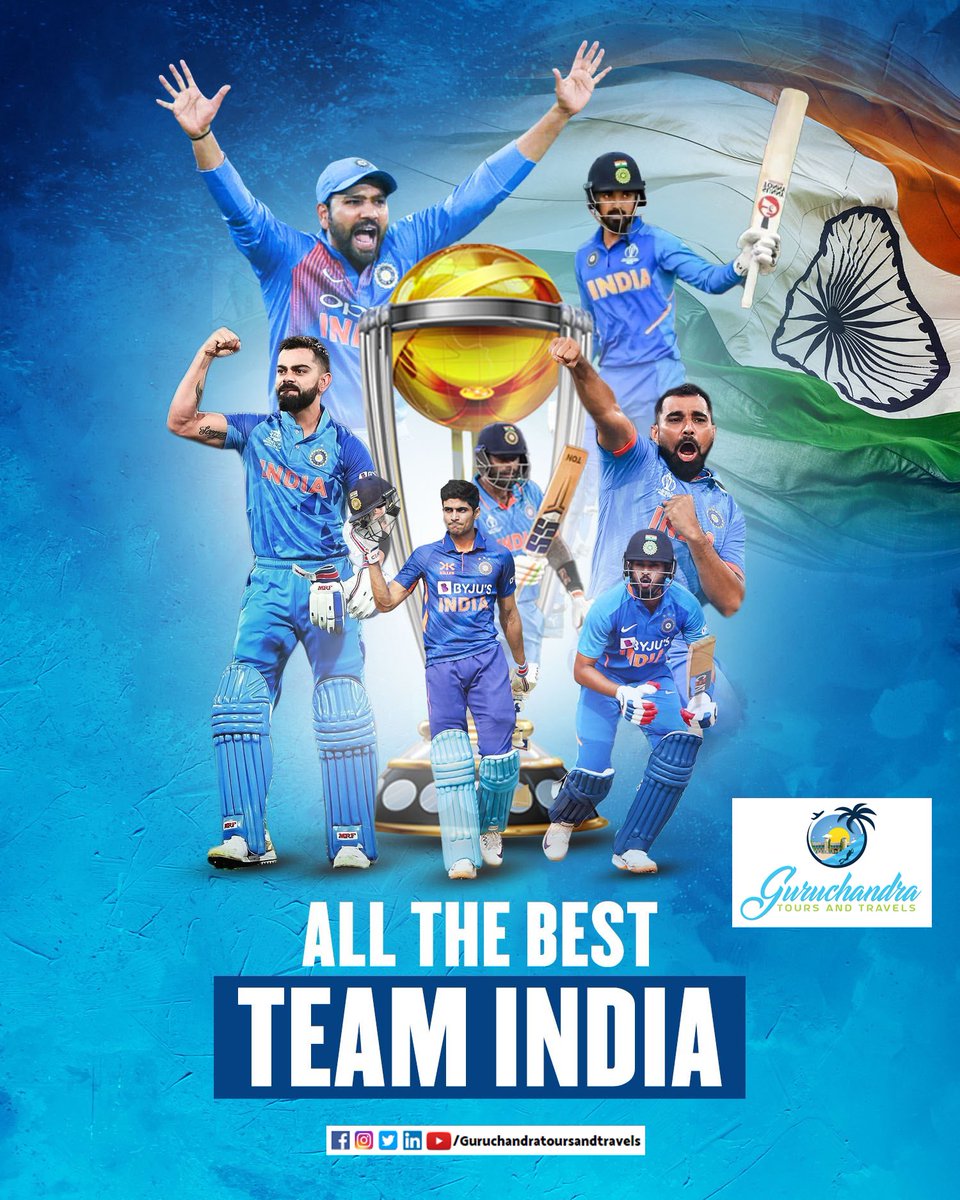 GuruchandraTT's tweet photo. “In the grand arena of the World Cup Final, may Team India’s prowess be unmatched, and the trophy finds its rightful place in our hands. Best of luck, warriors!” 2003 revenge in loading....
#TeamIndiainFinal #INDvsAUSfinal #AllTheBestTeamIndia #WorldCup2023 #WorldCup2023Final https://t.co/RcN1xVzk2x