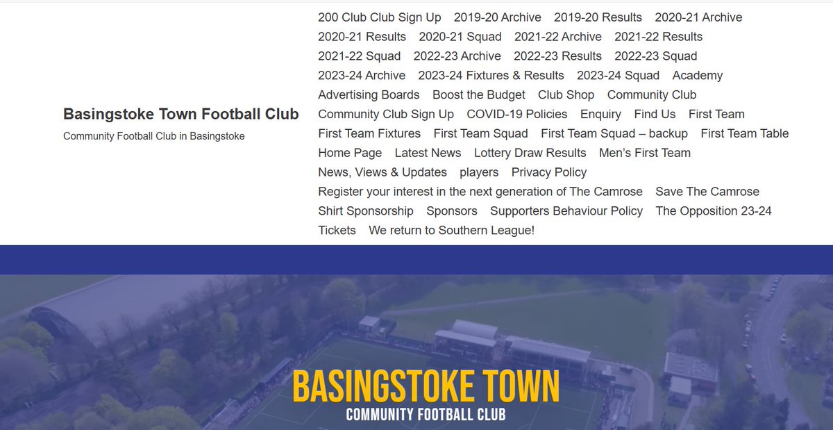 01robh's tweet photo. @Basingstoke_FC @alfiegrant22 @EddieLazza @Basingstoke_FC, is the web site OK? I am getting an unusual home page and layout on both the phone and laptop. https://t.co/TkDYlULotY