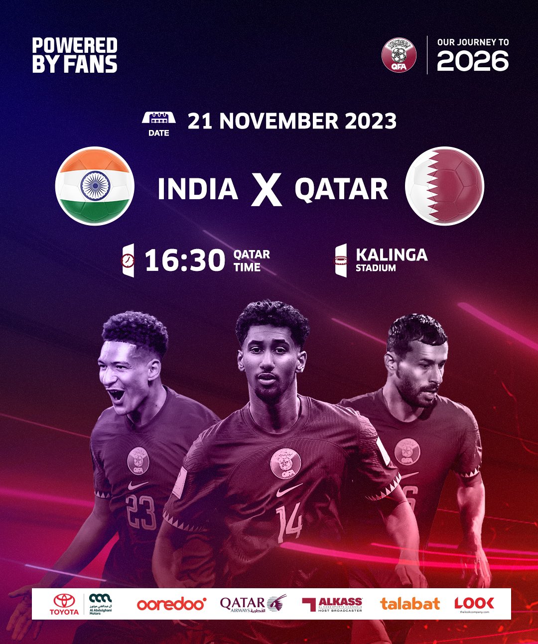 India vs Qatar 21/11/2023 13:30 Futebol eventos e resultados