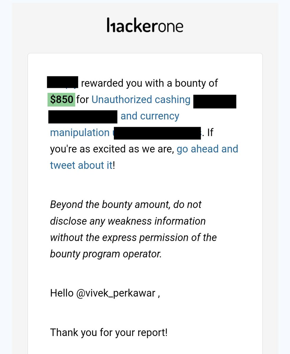 🐞 Bug type: Misconfiguration
⏱️ Time spent: 20mins
🔥 Severity: High
💰 Bounty: 850$

#BugBounty #bughunting #bugbountyhunter #bugbountytips #websecurity #security #cybersecurity #securityresearch #pentesting #ethicalhacking #infosec #Appsec #Vulnerability #hackerone