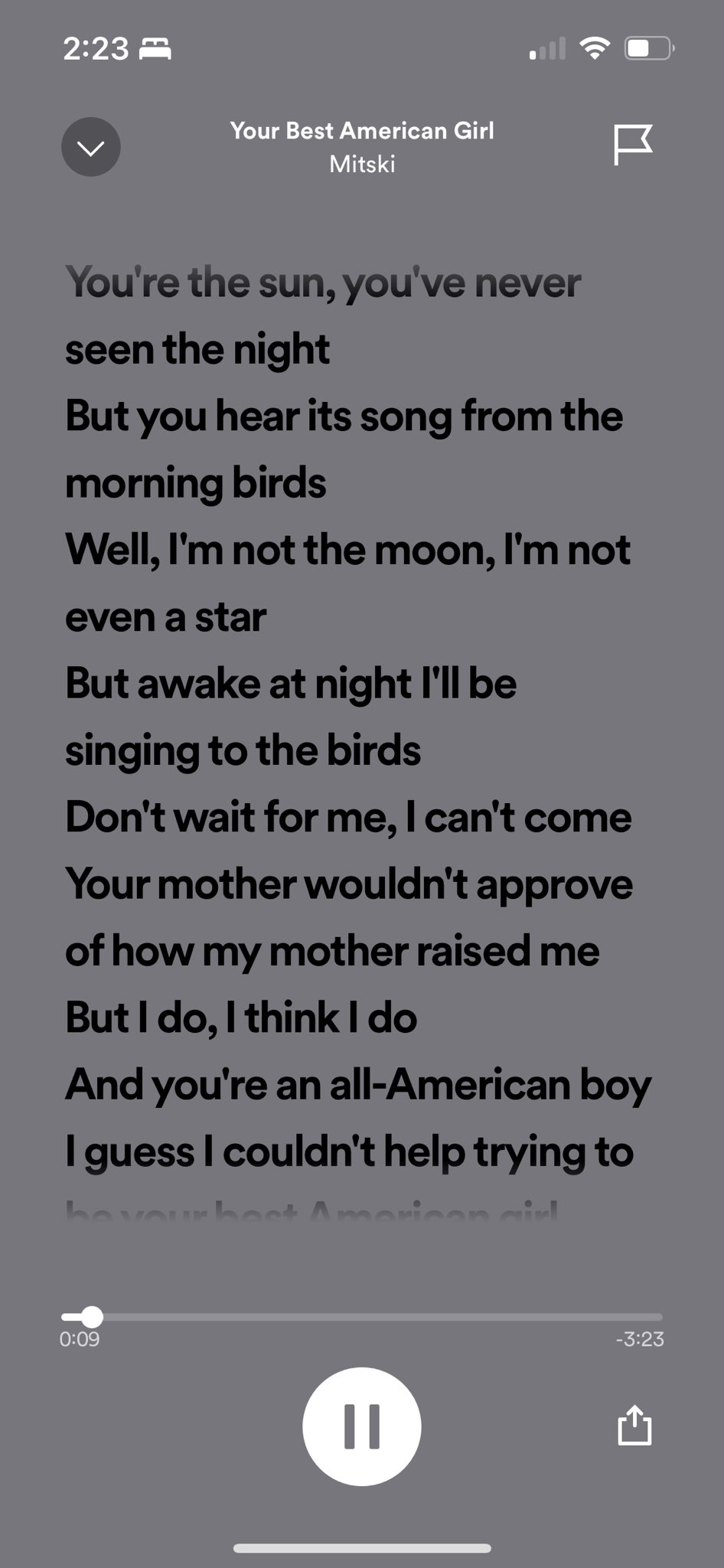 Your Best American Girl by Mitski Vintage Song Lyrics on Parchment