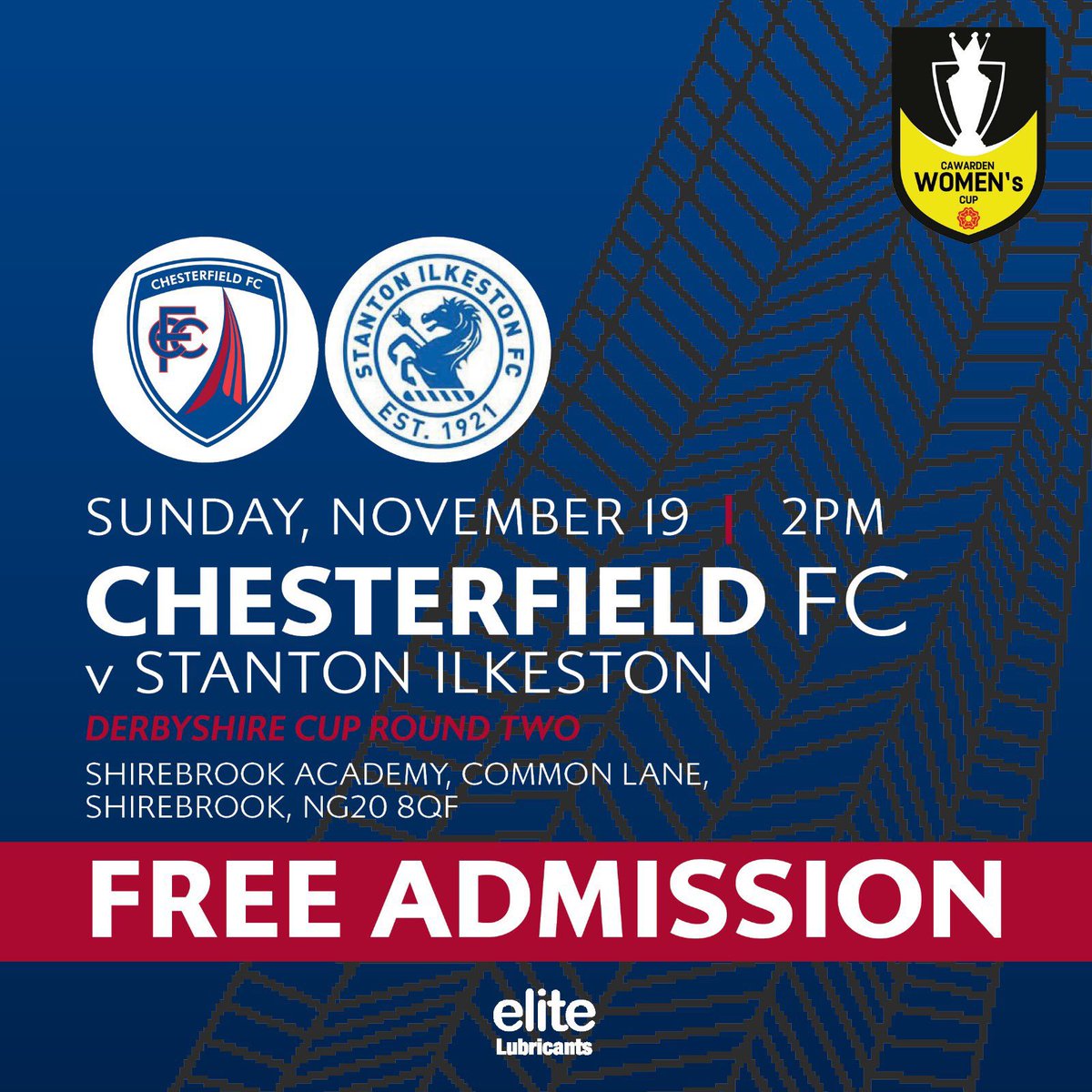 women_cfc's tweet photo. It’s Matchday! ⚽️ 

Today we’re in Derbyshire cup second round action as we host Stanton Ilkeston at Shirebrook Academy. 

Any support welcome! 💙

#Spireites 
@ChesterfieldFC https://t.co/SwUqGMy3cJ