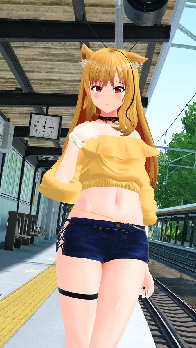 ALDLA14's tweet photo. 夏服でもいいかな？
このコーデ結構お気に入りなんだよね、Viviちゃんはデフォ衣装がホットパンツだから、似合うよね👏
 #VketMallモデルコンテスト https://t.co/i6cfcoZJ64