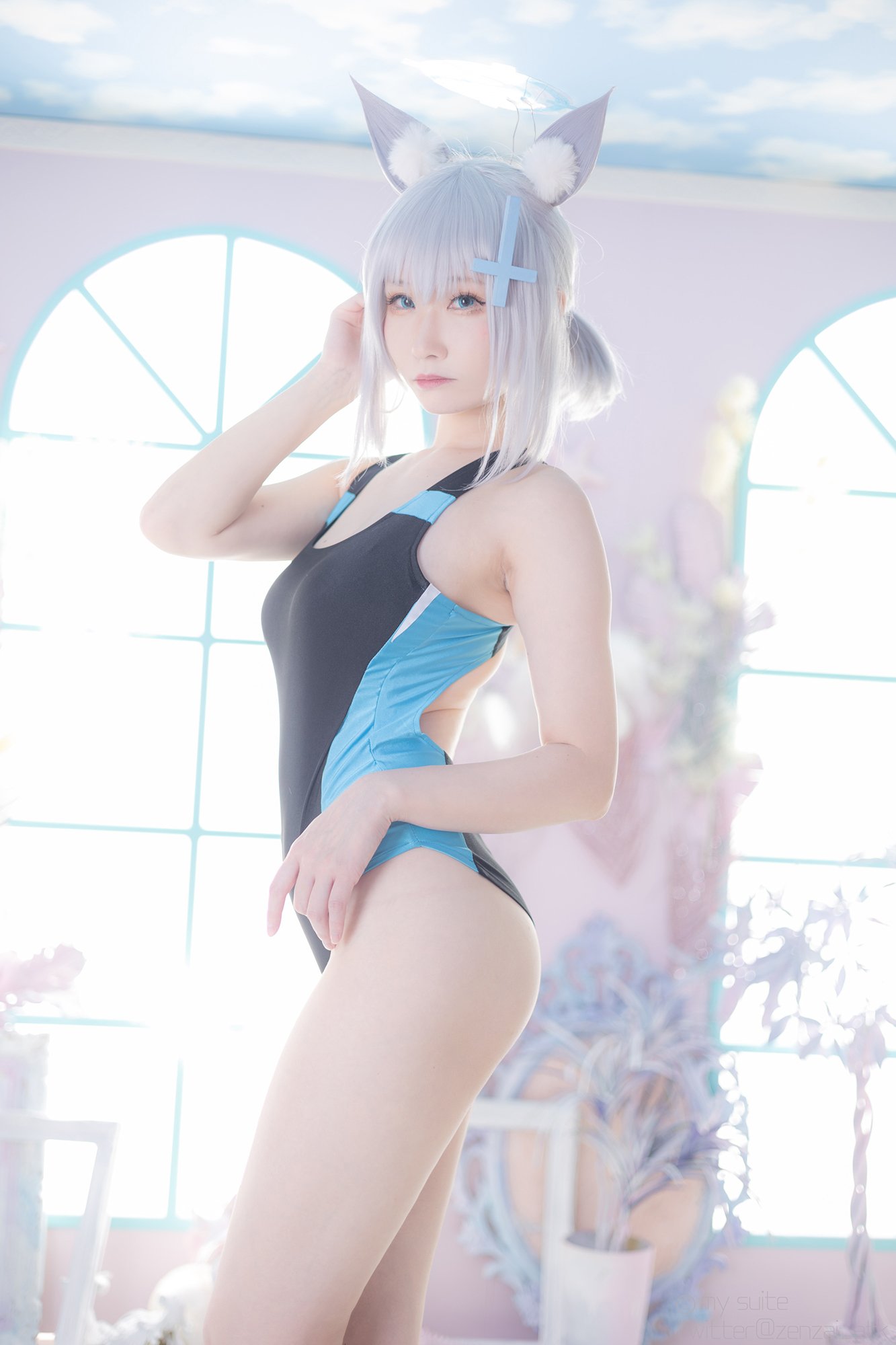 ブルアカ　コスプレ　水着　シロコ 🐺 ． ． ． ブルーアーカイブ 砂狼シロコ 水着ver