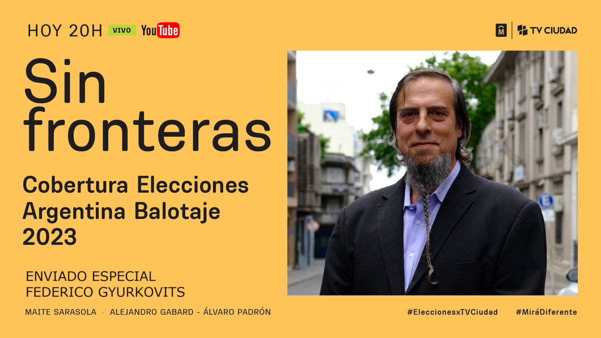 TVCIUDADuy's tweet photo. Domingo en #TVCiudad 👇
🇦🇷 🗳️ Hoy se vota en Argentina, TV Ciudad presente desde Bs. As.
🐣#PaseoAnimado 9h
🏃♀️#EnMovimiento 11h
🏆#TradiciónDeCampeones (r) 12h
⚽#FútbolFemeninoxTVCiudad» En vivo 13:30h
🎶#HMPU (r) 17h
📖#Desenfrenadas (r) 18h
📺#EncuentroEnTVCiudad 🆕 19h
🇦🇷 #SinFronteras #EleccionesArgentina #Balotaje
» A lo largo del día en redes desde Bs. As. y en vivo en el estudio del canal desde las 20h
🎬#CinematecaTeAcompaña ¡nuevo horario! Si Dios quiere 🇮🇹 23h