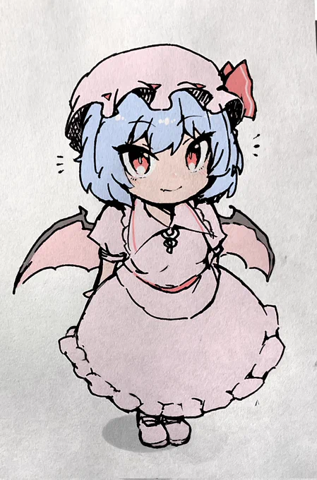 数年前に小樽で買ったガラスペンが見つかったのでレミリアさん描きました。(色はデジタル)アナログもやはり楽しい…。 