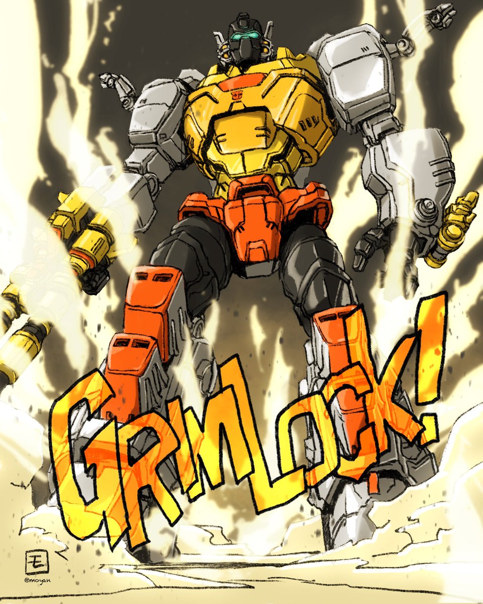 「I'm… Grimlock!アーススパーク版グリムロック出来ました! #Tran」|モヤンのイラスト