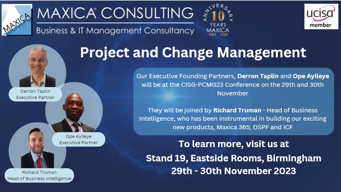 MaxicaConsult's tweet image. Come and chat to us about IT Project and Change Management, learn about the tools and services that we offer to help your organisation reach project goals. 

#projectmanagement #changemanagement #itprojectmanagement #itservices #itconsultancy