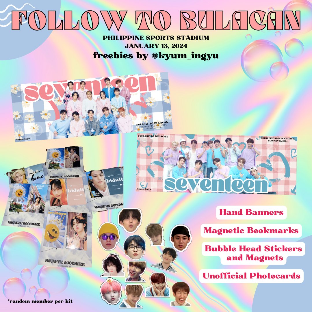 kyum_ingyu's tweet photo. 🫧FOLLOW TO BULACAN🫧
caratdeul~ We will be giving out freebies on D-1🩵🩷

💎1:1 (banners/kit)
💎open to all carats around the venue
💎dm for trades
💎like, rt &amp; follow for updates

see youuuuuu 🥰

#SEVENTEENinBULACAN #SVT_TOUR_FOLLOW #FOLLOW_TO_BULACAN https://t.co/ITawJIGe37
