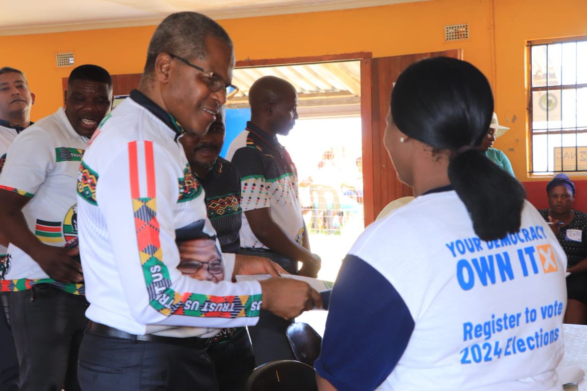 vote_ifp's tweet photo. IFP President engaging with the agents at Voter registration sites in Icabhane Primary and Rosettenville Primary School to ensure a cohesive and efficient process, empowering the community to register to vote. #RegisterToVoteIFP https://t.co/MGwoFYSbCP
