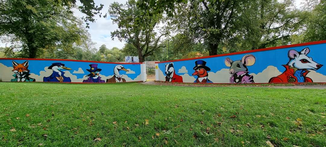 Finished work, commissioned by Warwick District Council's Green Spaces Team
Artists: Lord Numb & Mig29
Abbey Fields, Kenilworth. UK
with Brink Contemporary Arts  
Street Art Cities 
Loopcolors #brinkstreetart #brinkcontemporaryarts #streetart #streetartuk #spraypaint