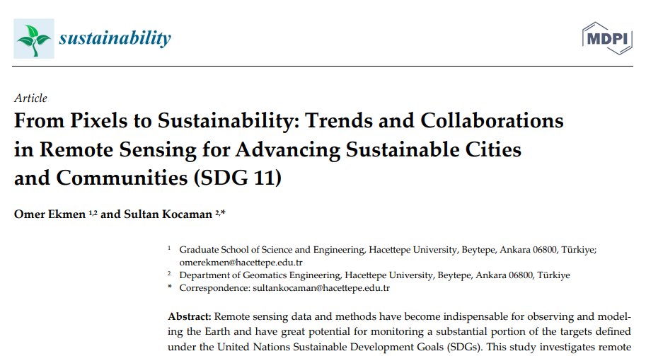 Our paper on the contribution of #remotesensing & #earthobservation to #UN #SDGs 11 is now online: mdpi.com/2071-1050/15/2…