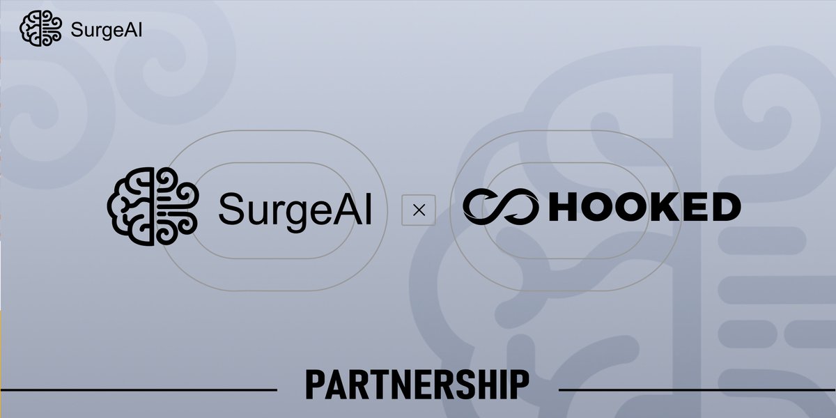 0xAgentX's tweet photo. SurgeAI 🤝 Hooked Protocol 

🎉SurgeAI is honored to announce that we have reached a cooperative relationship with @HookedProtocol .

🦾In the future, we will combine the advantages of Hooked Protocol to explore the upper limit of AI together.

#AI #Web3