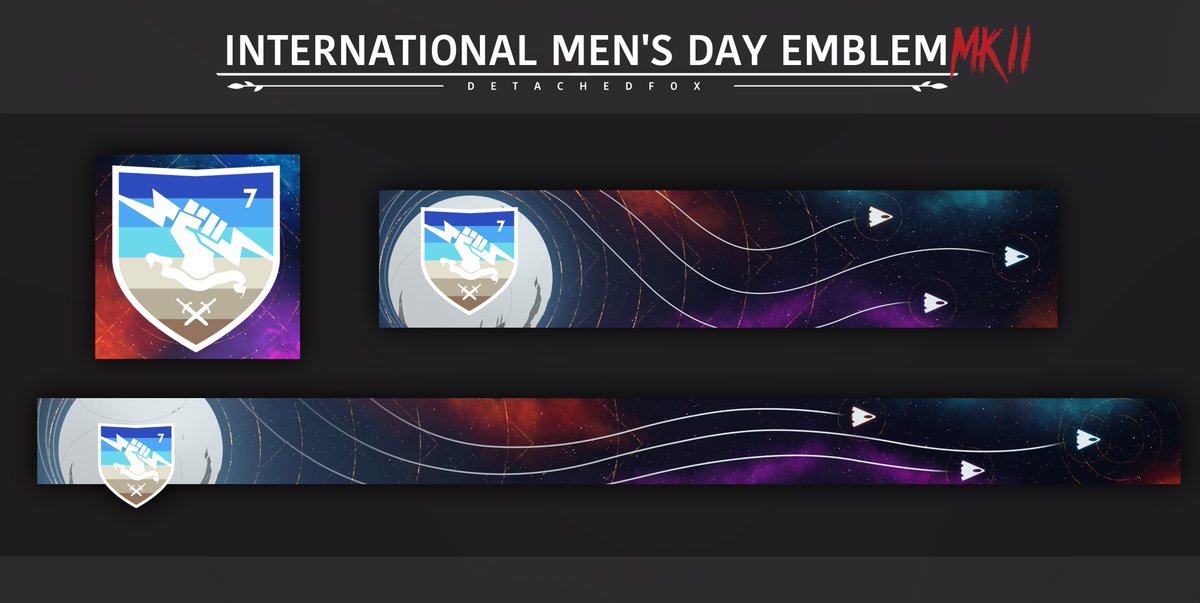 Back at it again for #InternationalMensDay2023 with a second emblem, hoping Bungie will one day make their own for the day ^^ 

Dauntless Mettle 

#Destiny2 #DestinyTheGame #Destiny2Art @Bungie @DestinyTheGame @Destiny2Team