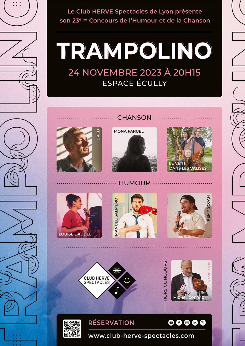 🤩 23e TRAMPOLINO - Dernières places disponibles !!  Le vendredi 24 novembre 2023 à l'Espace Ecully. Réservez vos places maintenant : billetweb.fr/trampolino-2023