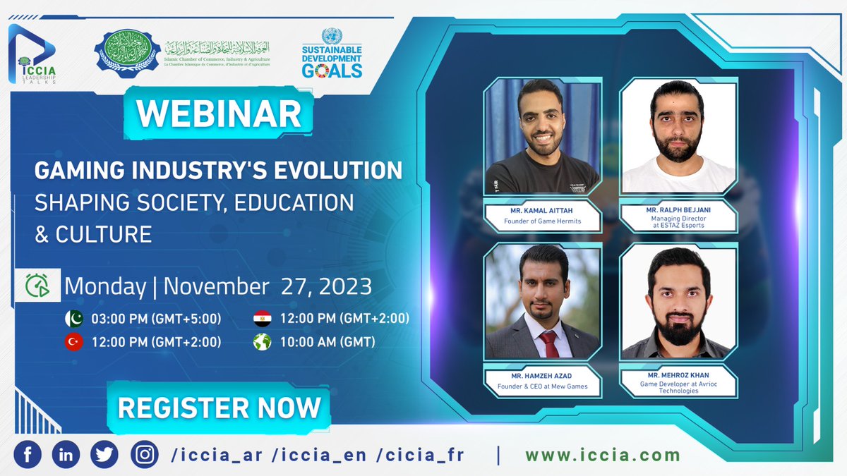 iccia_iccd's tweet photo. 📢 Calling all gamers and industry enthusiasts!

Get ready to level up your knowledge with ICCIA webinar "Gaming Industry's Evolution: Shaping Society, Education and Culture", in the presence of an incredible lineup of speakers &amp; experts.

Register now: https://t.co/t5FyUXBv0I https://t.co/FTFPavnxxT