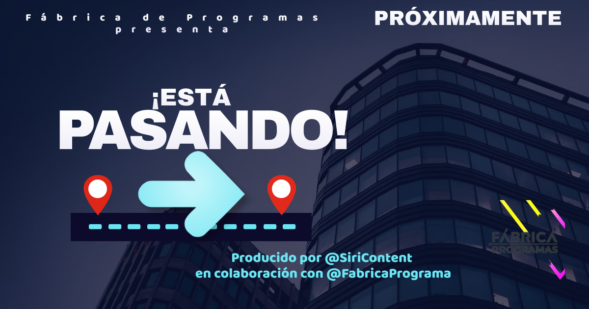 Os presentamos "¡Está Pasando!", el nuevo magacín que prepara @SiriContent para la programación de <a href="/FabricaPrograma/">Fábrica de Programas</a>. 

Presentan @Criticaa_TV y <a href="/susa_bicho/">𝑆𝑎𝑟𝑎❤️‍🔥</a>.

Este formato supone el primer acercamiento de ambas productoras. #TardesConSabor5