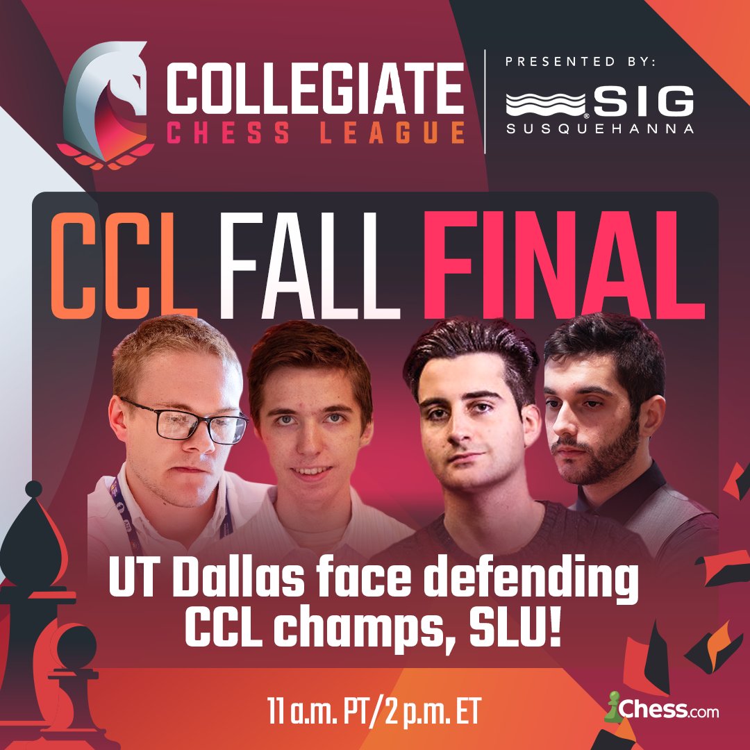 Chess.com on X: Today we crown the greatest college chess team on the  planet as @SLU_Official take on @UT_Dallas 🔥 The final matches of the  @CollegiateChess League presented by SIG start in