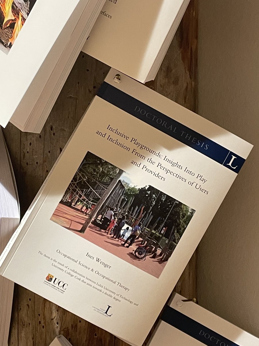 🥳Excited to announce that my thesis about #inclusiveplaygrounds has been nailed at LTU and I will be defending it next week in Luleå.
@P4Play_EU @LTUniv
#universaldesign #Inclusion
#Playforall #OccupationalScience #OccupationalTherapy