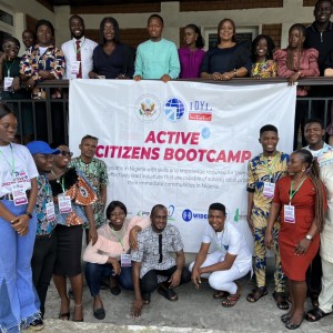 MeridianIntl's tweet photo. Emokiniovo Otarigho empowers 50 young leaders in Nigeria through his #IVLP Impact Award, equipping them with skills in active citizenship, data-driven engagement, and volunteering @USinNigeria @WorldBoston @WTCInstitute @Globaltieskzoo Learn more: https://t.co/BtYHm59ZzB https://t.co/GDPo970Uap