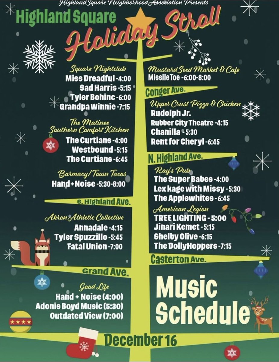 Come check us out at the Highland Square Holiday Stroll! We start at 6:45 at Upper Crust Pizza &amp; Chicken, WELL SEE YOU THERE!