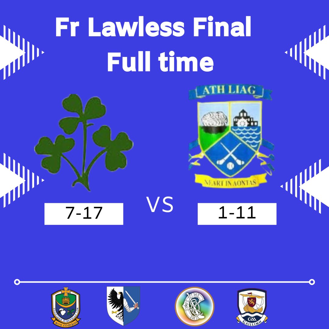 Fr Lawless Cup Final Result! Shamrocks are the Fr Lawless Cup winners Shamrocks 7-17 Athleague 1-11 Congrats to Shamrocks hard luck to Athleague.