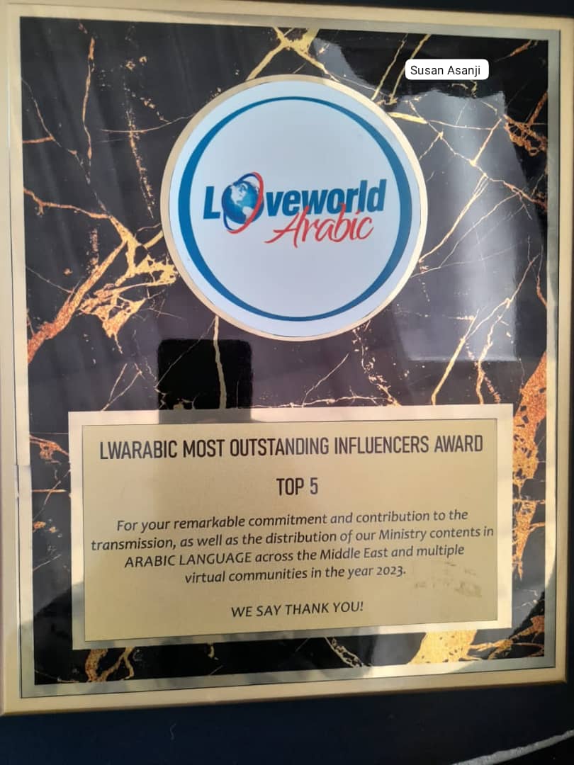 AsanjiSusan's tweet photo. Thank you so much Loveworld Arabic for this Recognition, I'm indeed very grateful, we will do more.
#LWArabic
#LWNation
#Ippc2023 https://t.co/pZGaxVqSc1