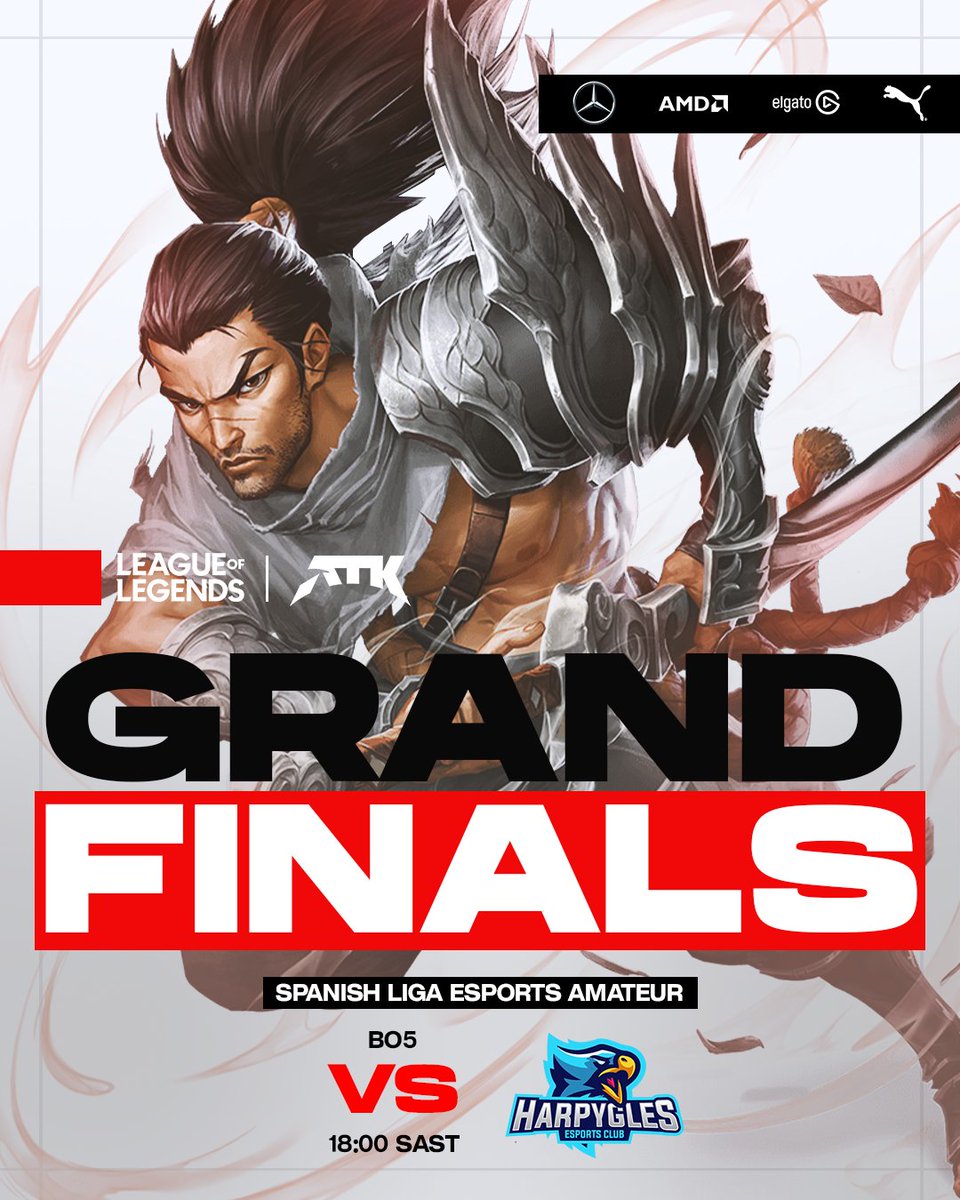 🏆GRAND FINALS!🏆

Tune in now! We're through to the Grand Finals of the Spanish Liga Esports Amateur 3rd Division!

⌚18:00 SAST
📺twitch.tv/raprolltv

Good luck squad! ♥ #ATKWin #PlaySeriously